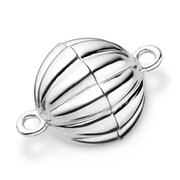Magnetlås, rillet kugle 925/- rhodineret