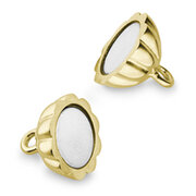 Magnet clasp, grooved ball 925/- gold-plated