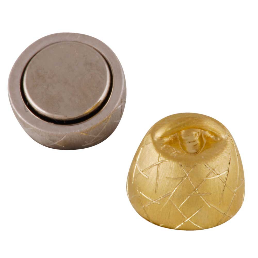 Barrel-shaped magnet clasp with ice pattern 925/- two tones 