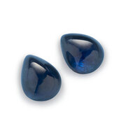 Blå safir, dråbe cabochon, 9,70 x 8,00 mm