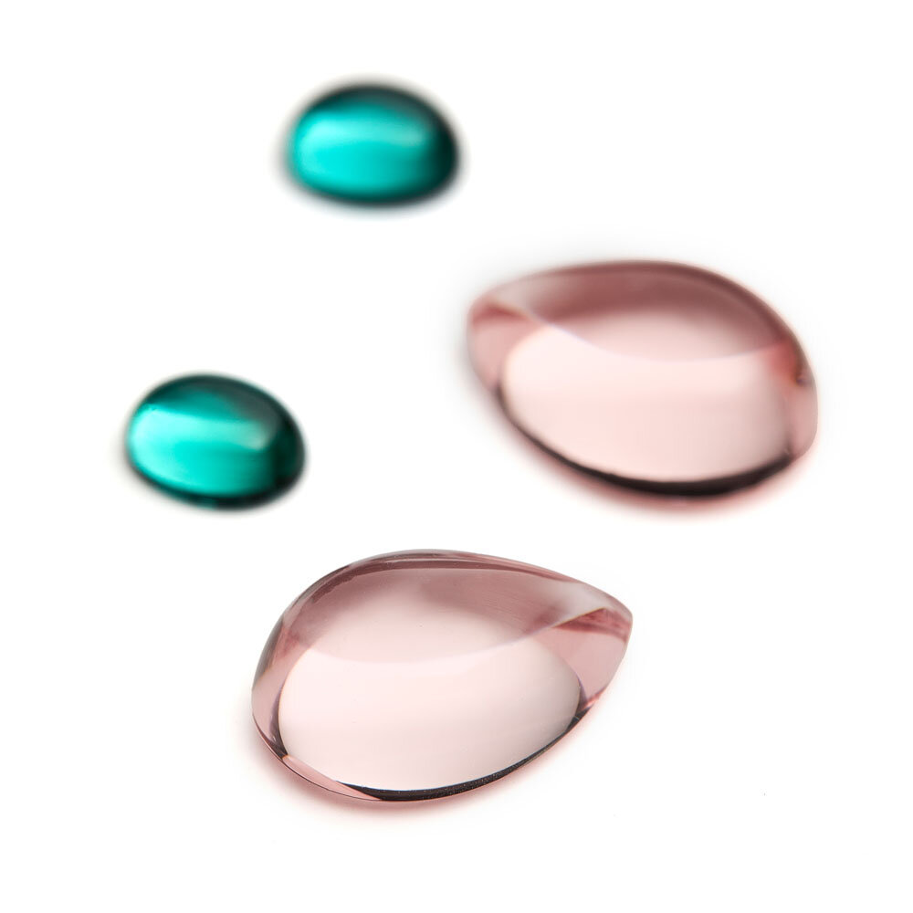 Morganit/Turmalin, pink/grøn (sæt) 