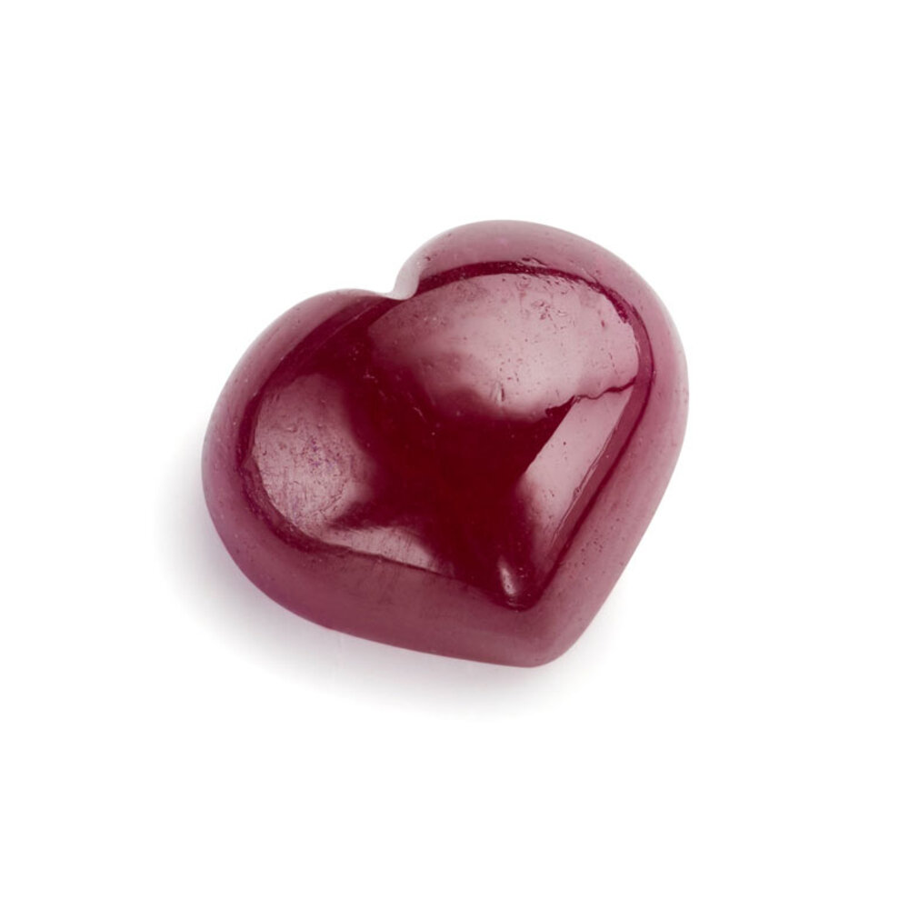 Rubin, hjerte cabochon, 8,50 x 7,50 mm 