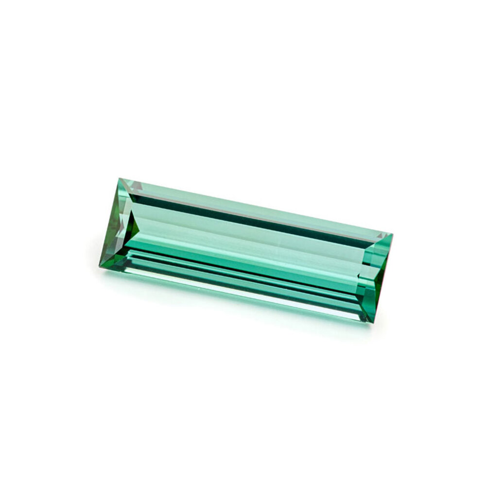 Grøn turmalin, baguette, 12,90 x 4,20 mm 