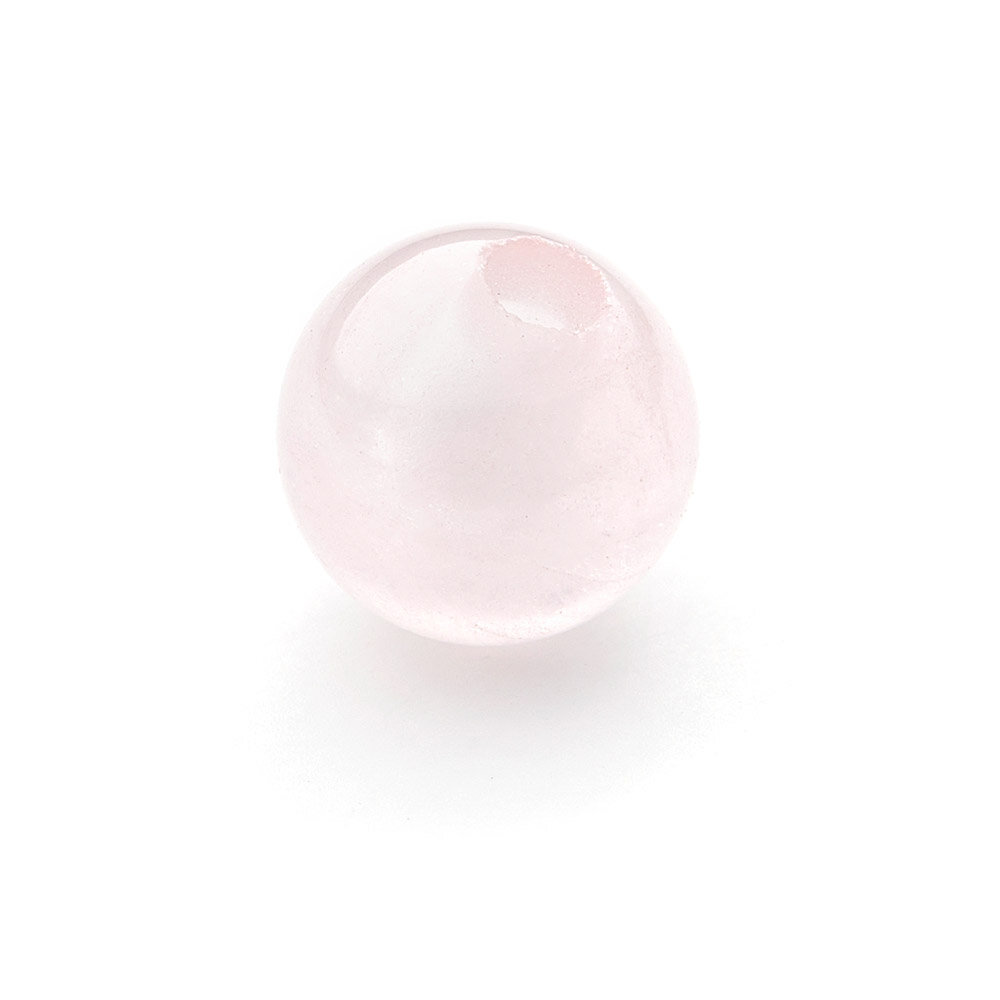 Rose Quartz, ball, half-drilled 