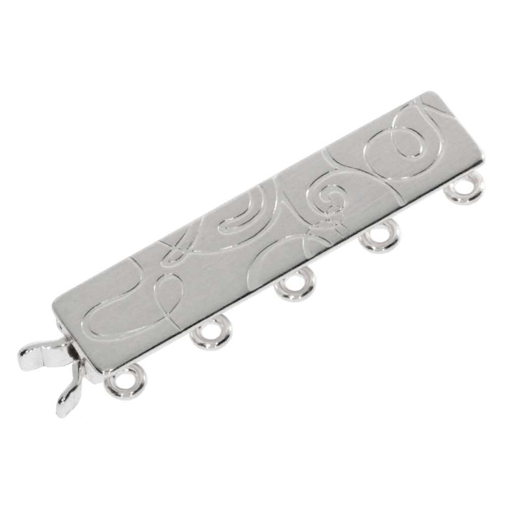 Matt jewelry clasp with pattern 925/-, 5 chain rows 