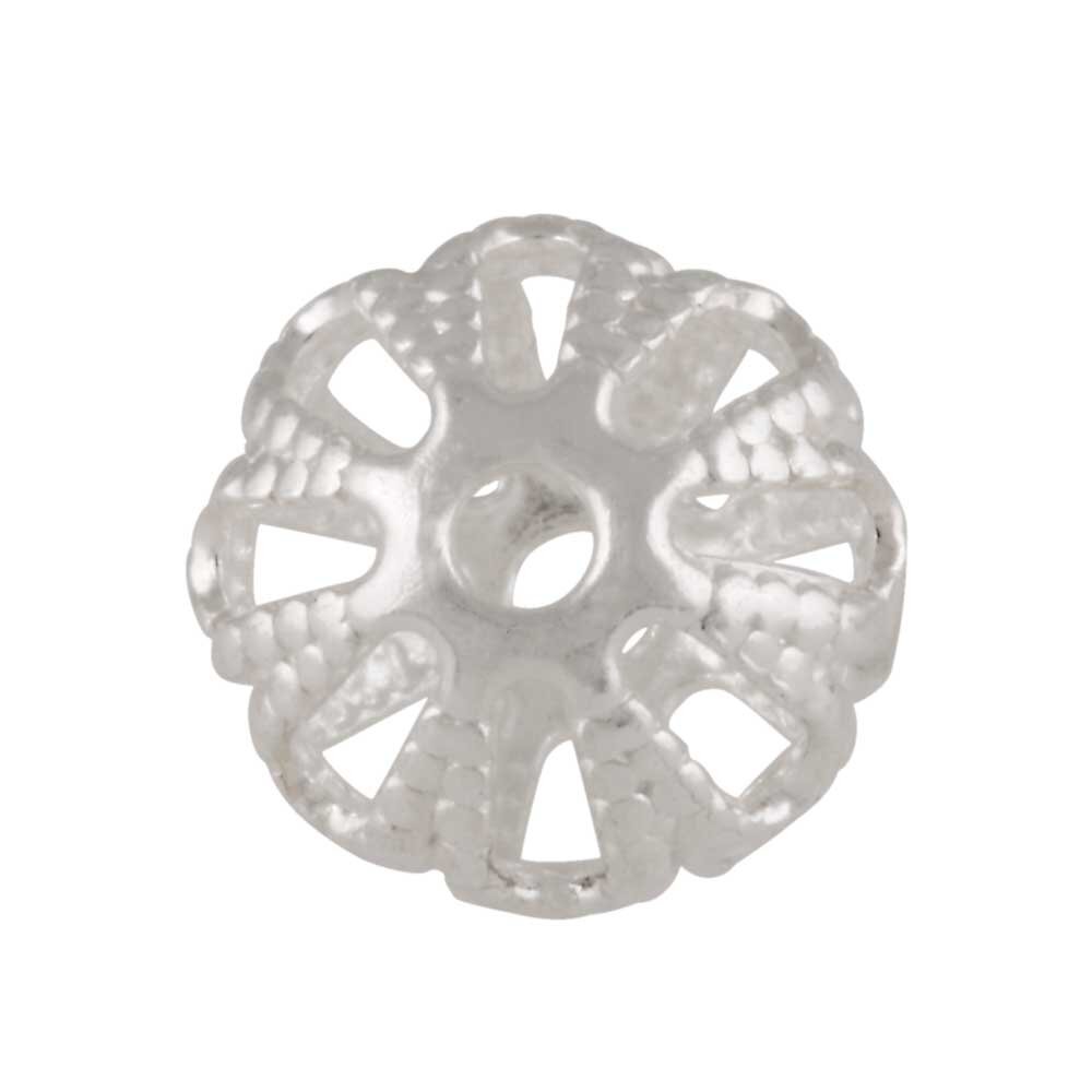 Rondelle-shaped bead with lace pattern 925/- 