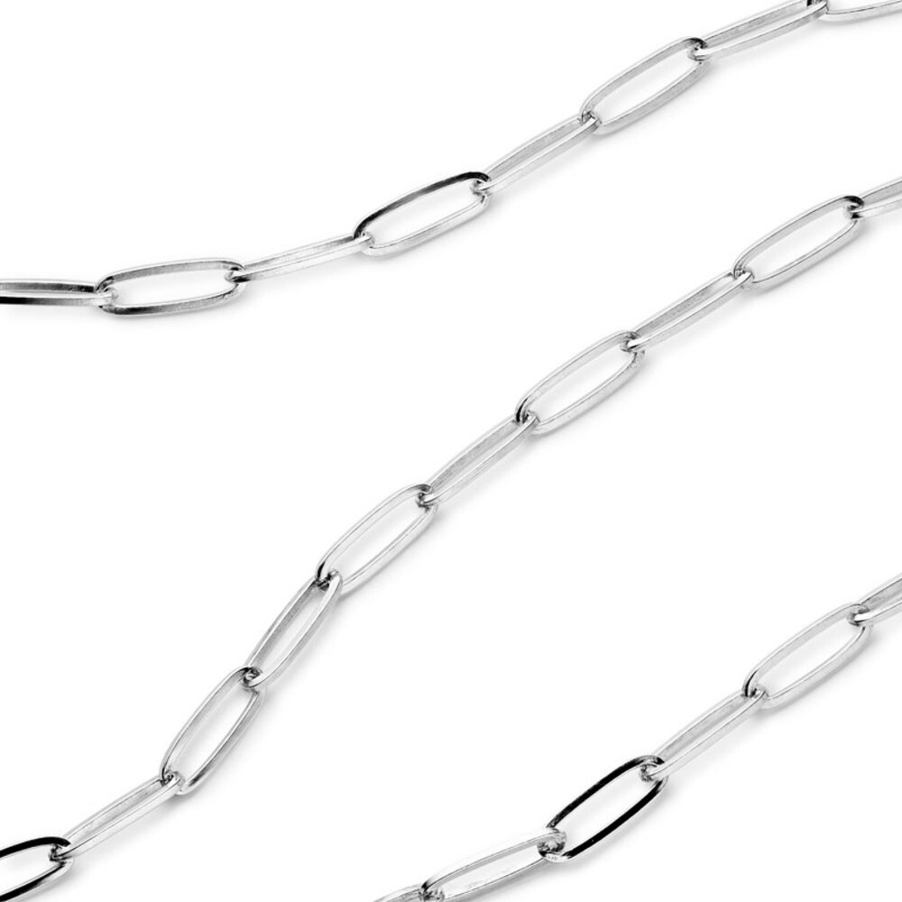 Silverkedja, rektangulär jämn 925/- 