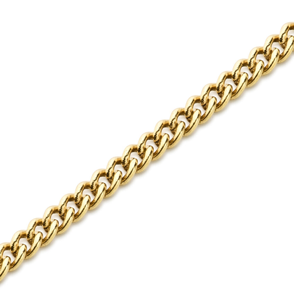 Curb round 750/- yellow gold 