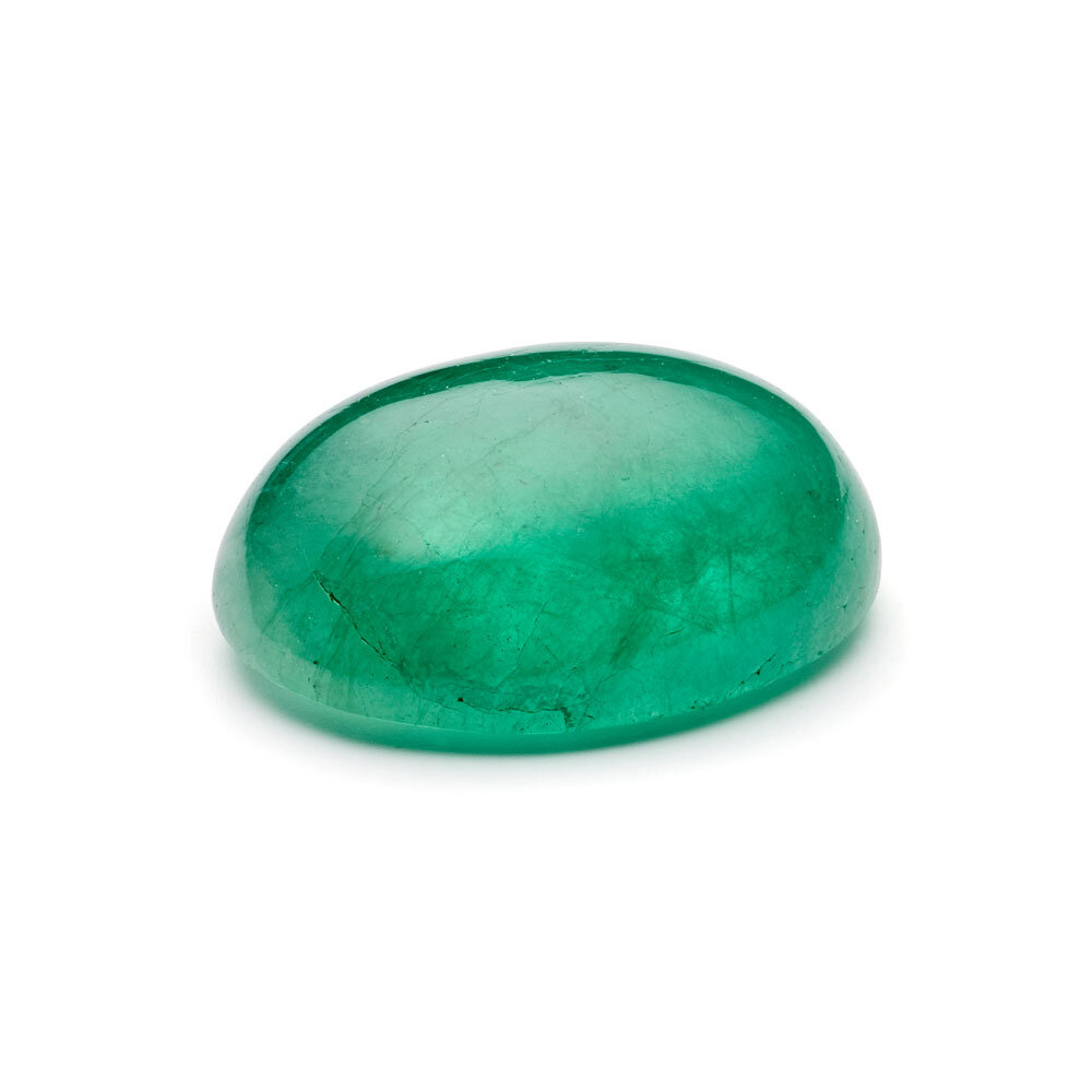 Emerald, oval cabochon, 10.20 x 7.70 mm 