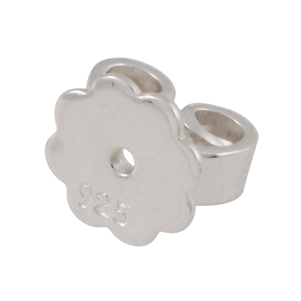 Heavy ear nut with plate 925/- 