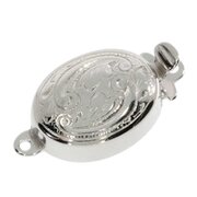 Oval jewelry clasp with antique pattern 925/-